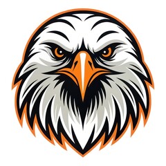 Fototapeta premium an eagle head design with a strong, fierce expression and a close-up view