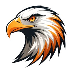Obraz premium an illustration of a powerful eagle head with sharp, intense eyes and a strong beak, exuding strength and determination