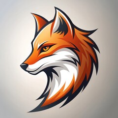 Obraz premium an illustration of a fox head, featuring striking orange and white fur and a determined expression