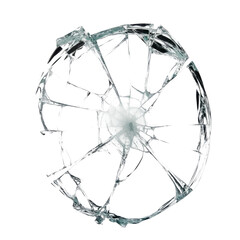 smashed glass, isolated on transparent background