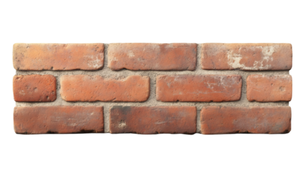 Seamless brick wall texture on transparent background, ideal for architectural rendering and digital game design projects
