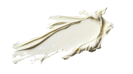 Creamy cosmetic product smear isolated on transparent background, ideal for beauty and skincare projects
