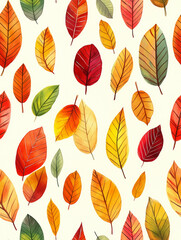 autumn leaves seamless pattern