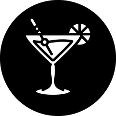 Cocktail glass Icon style
