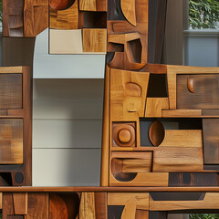 wooden furniture in a room lol