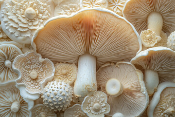 Ethereal Fungi Abundance, A Study in Texture and Tonal Harmony