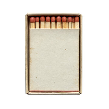 Unopened Blank Matchbox Mockup with Slightly Worn Edges, PNG Transparent Background: Perfect for Vintage Design, Branding, Minimalist Packaging, Retro Aesthetic, and Advertising Concepts.