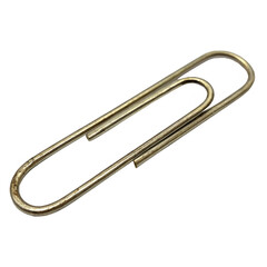 Bent Paperclip with Slight Dents, PNG Transparent Background: Perfect for Office Supplies, Stationery Design, Realistic Mockups, Minimalist Aesthetics, and School or Work Concepts.