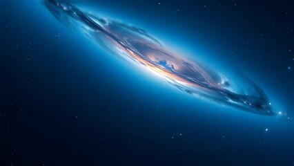 Obraz premium Enchanting View of a Distant Galaxy in Deep Indigo and Sapphire Tones