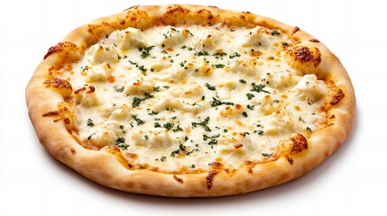 Delicious four cheese pizza with a crispy crust. Perfect for a casual lunch or dinner.
