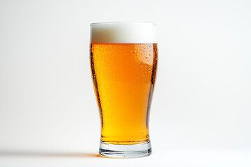 Glass of beer isolated on a white background