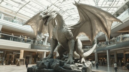 Stunning 3D Render of a Fantasy Dragon in an Open World Setting