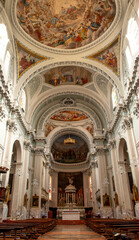 Central nave of the eighteenth-century style church of the parish of Pisogne