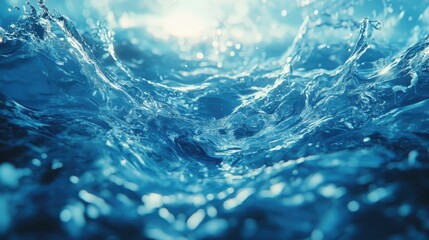 Obraz premium Dynamic splashing ocean waves at sunrise with sparkling sunlight reflection