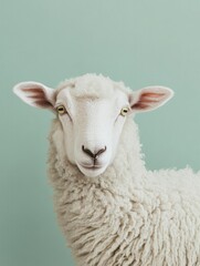 Fototapeta premium Minimalist Sheep Nursery Artwork in Pastel