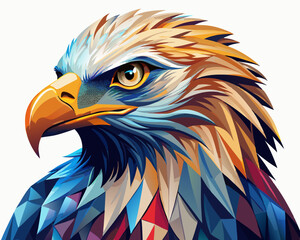 vector of photorealistic sculpture of a eagle, white background