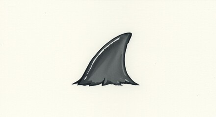 Shark fin illustration on a minimalist background conveying a sense of intrigue and mystery