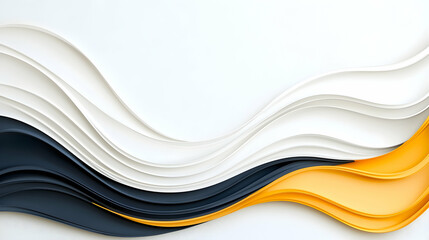 Obraz premium Abstract wave design, white, black, yellow, background
