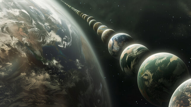 Planetary Alignment: An artistic illustration showcases a stunning alignment of multiple planets in space, creating a sense of wonder and vastness of the universe.