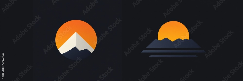 Aufkleber Comparison of outdated logo design and modern sleek redesign showcasing branding evolution. Generative AI