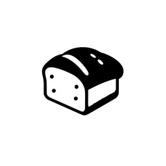 Minimalist Bread Loaf illustration, black and white, in a clean white background.