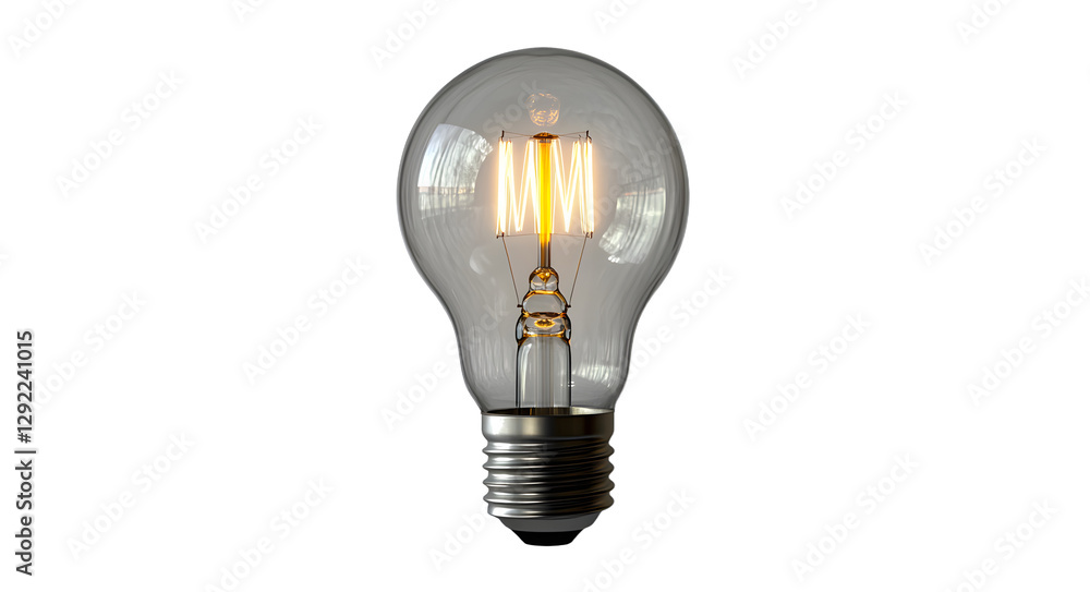 Poster light bulb isolated on transparent background