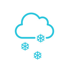 Snowing  icon. Isolated on white background. Blue icon set.