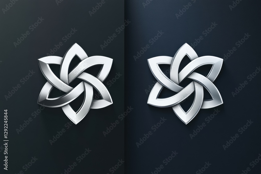 Leinwandbilder comparison between outdated logo and modern redesigned logo showcasing branding evolution and design