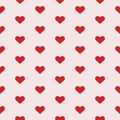Vector abstract pattern with red hearts, illustration for Valentine’s day, birthday, wedding print.