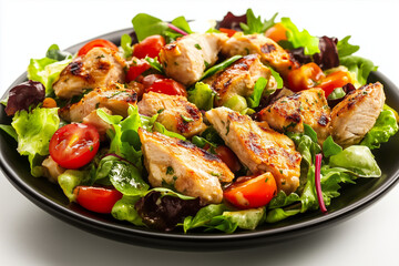 Chicken salad isolated on a white background