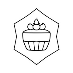 Illustrative, Monochrome depiction of a unique graphic cake.

The image. The food image portrays the shape of,
that the cake in the picture. It also shows the composition. The image
shape is a design 
