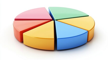 Business Data Analysis Insights Intelligence Make Decision Colorful pie chart representing data segments.