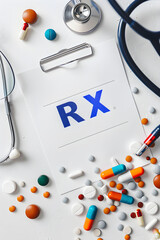 Detailed Display of Medical Instruments and Prescription Medication