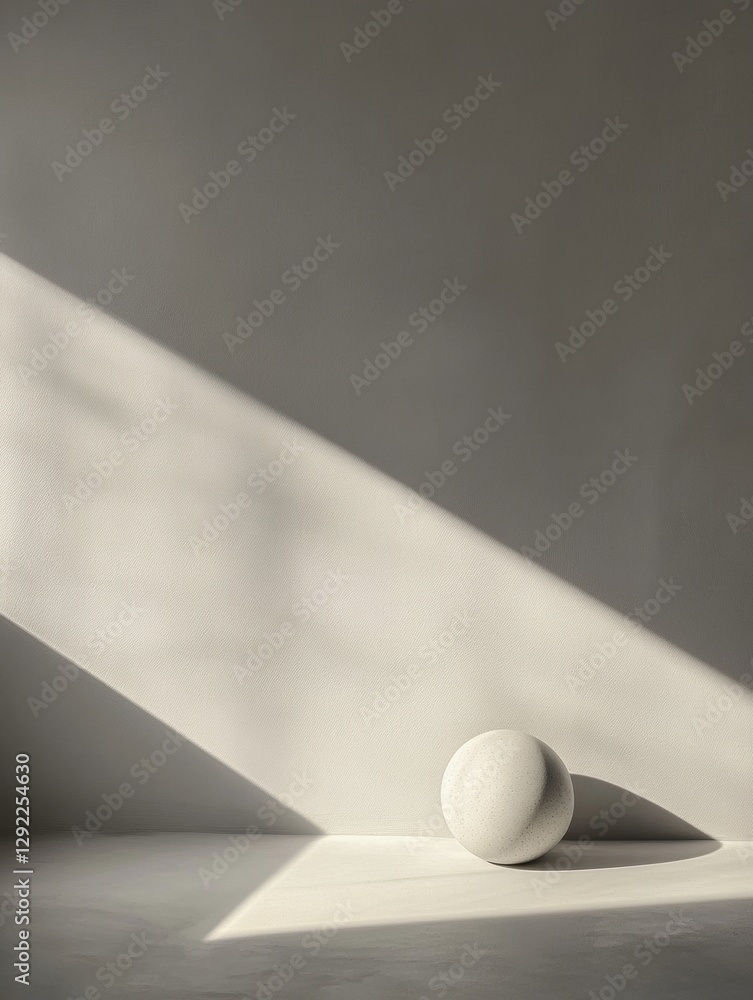 Leinwandbilder light creates a beautiful contrast on a textured sphere against a minimal background in a serene set