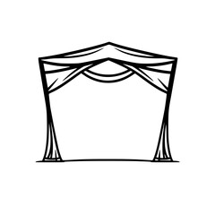 Minimalist wedding arch rendered in solid bold black lines.