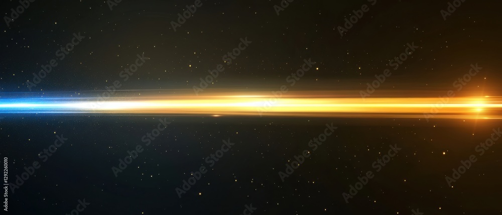 Poster abstract cosmic background with glowing light streak and sparkling stars in deep space concept of fu