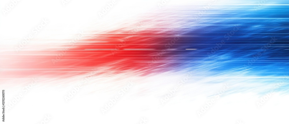 Poster abstract red and blue motion blur background with horizontal lines, representing speed and technolog