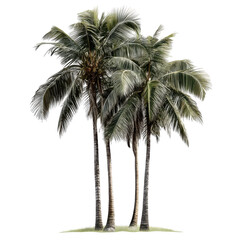 Palm trees standing tall against a clean white background creating a tropical vibe, Image palm tree isolated on white background