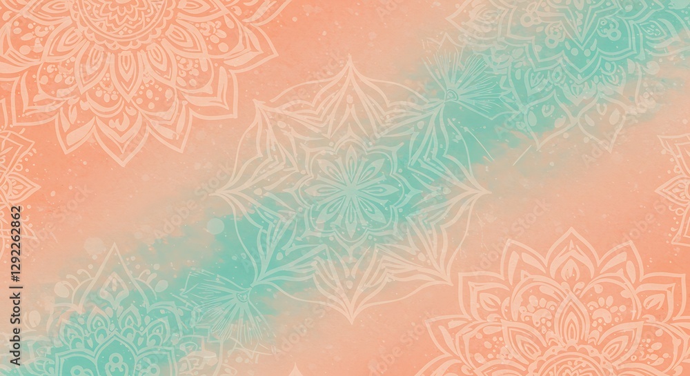 Poster mandala design seamless pattern soft pastel colors background seamless pattern