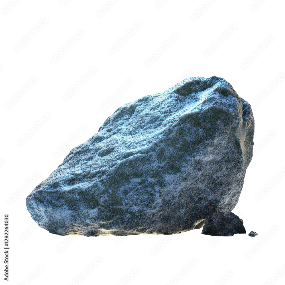 Poster glowing rock in a luminous transparent background creating a serene natural environment, rock with a