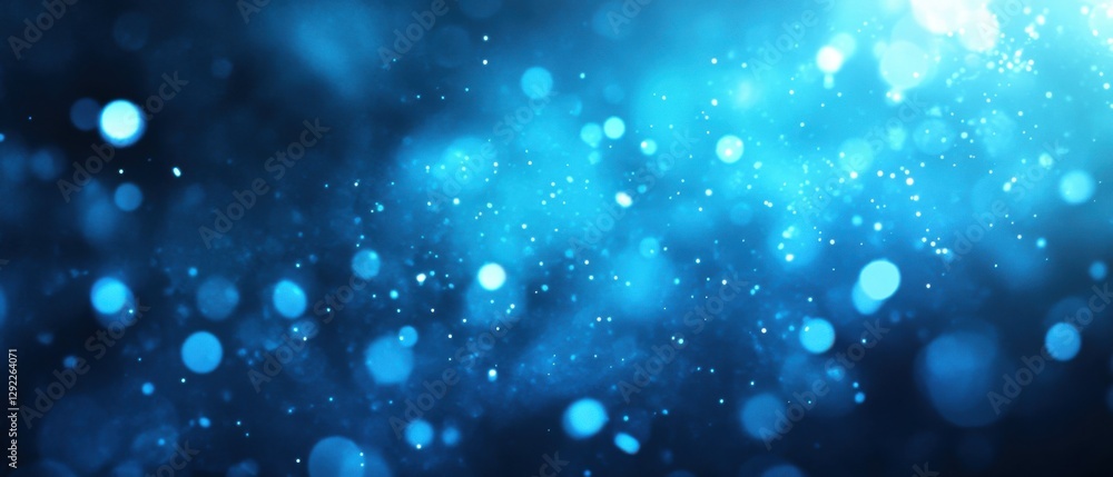 Aufkleber abstract blue bokeh background with sparkling light dust particles, creating a magical and dreamy at