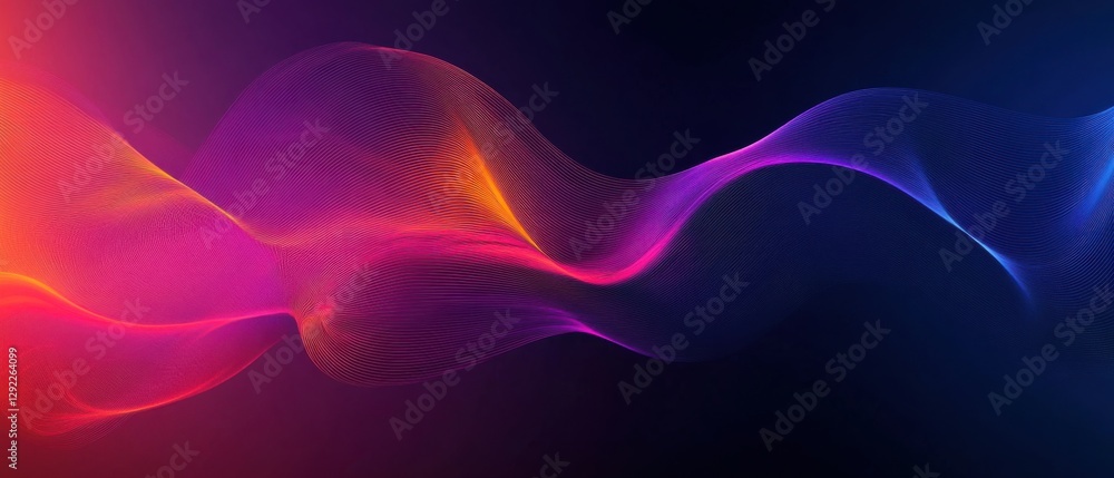 Poster abstract flowing gradient wave background with vibrant colors, dynamic lines, and smooth transitions