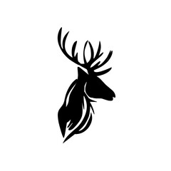 Deer head icon silhouette