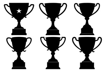 Trophy Silhouette Bundle Elegant Designs for Awards, Nature, and Creative Projects