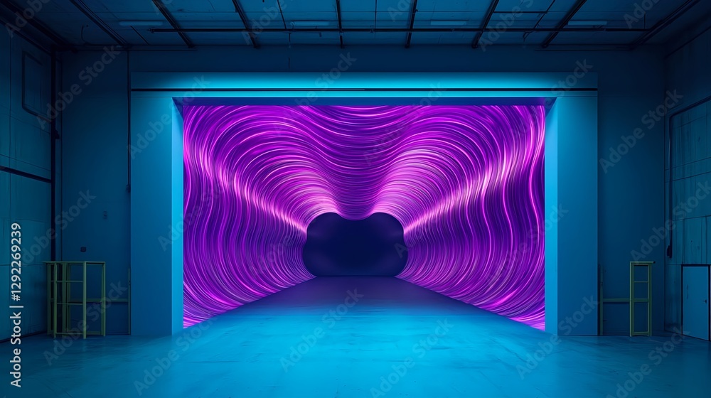 Poster abstract-illumination-with-purple-waves-in-modern-space-creating-a-hypnotic-tunnel-effect-for-innova