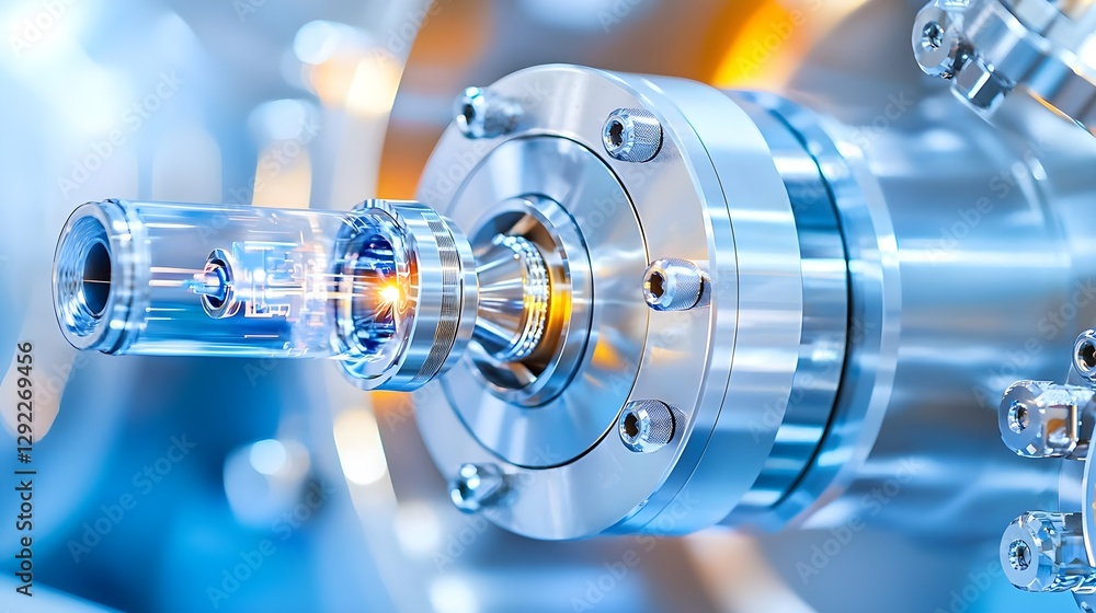 Poster advanced-technology-close-up-of-precision-component-with-glass-tube-and-metallic-structure-in-modern