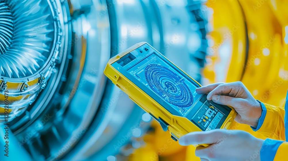 Poster advanced-technology-device-used-for-monitoring-turbine-performance-in-high-tech-industrial-environme