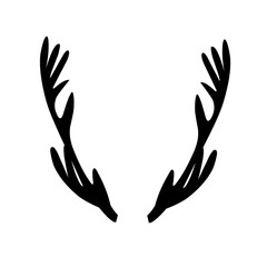 Fototapeta premium Deer horns vector icon