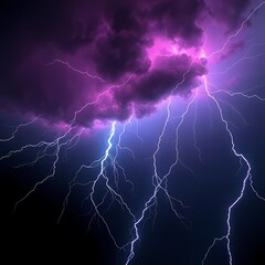 Magenta smoke tornado twisting on black canvas, tornado de humo magenta girando sobre lienzo negro lightning in the night sky