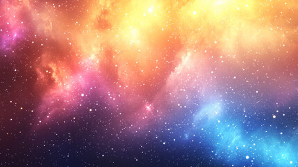 Fototapeta premium A dynamic blend of blue, red, yellow, and purple light streaks, set against a sparkling starfield, symbolizing high-speed space travel or hyperspace in a modern, futuristic context